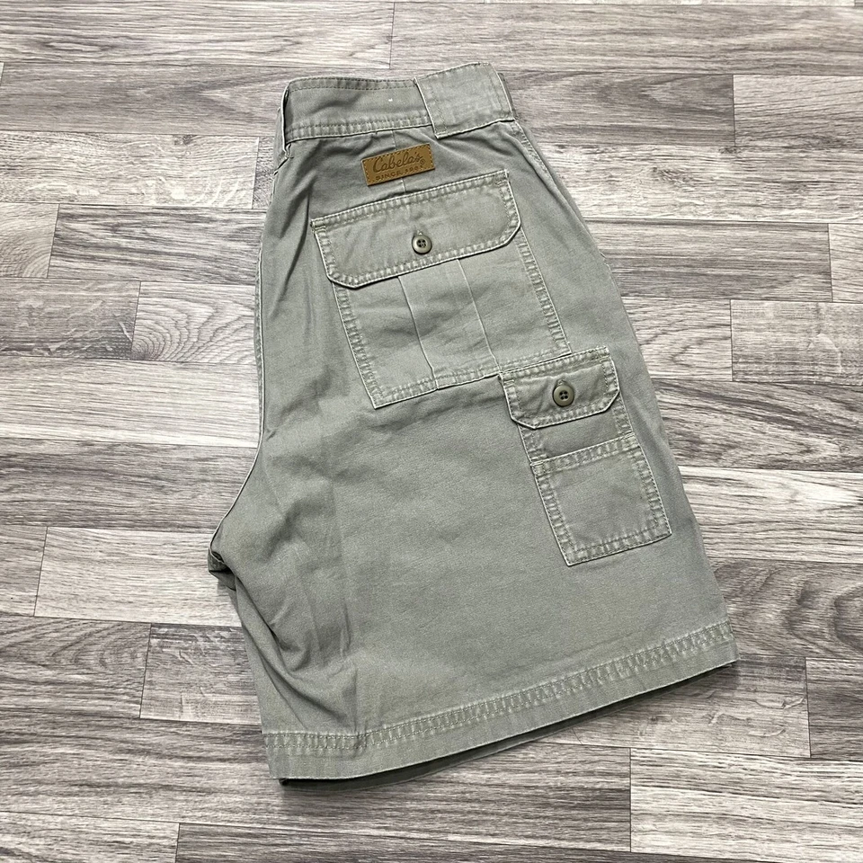 CABELA'S Classic Rise 7 Pockets Green Hiking Cargo Short Women's Size 12 - Image 2 of 4