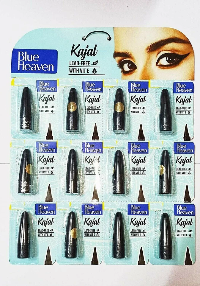 6x Delineador de ojos Blue Heaven tradicional indio Kajal negro Kohl original tamaño grande Foto 4 de 4
