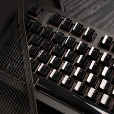 134 Keys Crystal Jelly Black Keycaps, OEM Profile, Shine Through Translucent Set