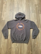 Denver Broncos Hoodie Sweatshirt Mens Medium Gray NFL Football Pullover Graphic