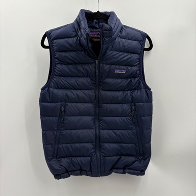 Patagonia Men's Down Vest Navy Blue Lightweight Puffer Full Zip Size XS