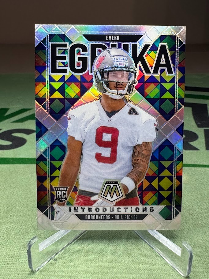 2025 Mosaic Emeka Egbuka Introductions Silver Prizm Rookie RC - Tampa Bay Bucs