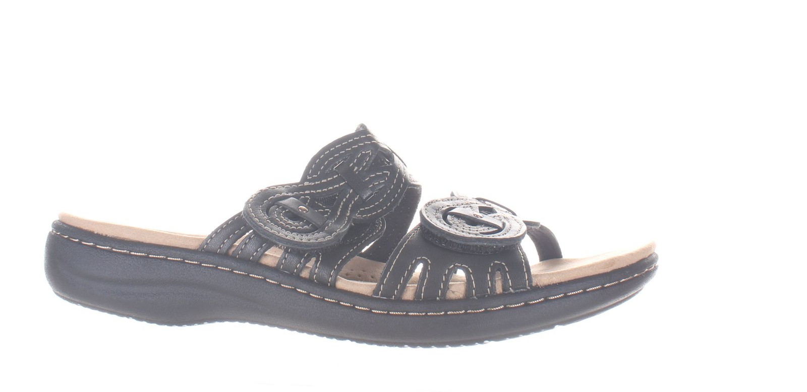 Clarks Women's Laurieann Dust Black Sandals Size 8.5 7834069