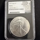 2022 American Silver Eagle $1 Coin MS70 NGC U.S. State Series Mississippi Label