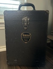Vintage Ampro Precision 16mm Film Movie Projector Gray W/ Case  Cord USA