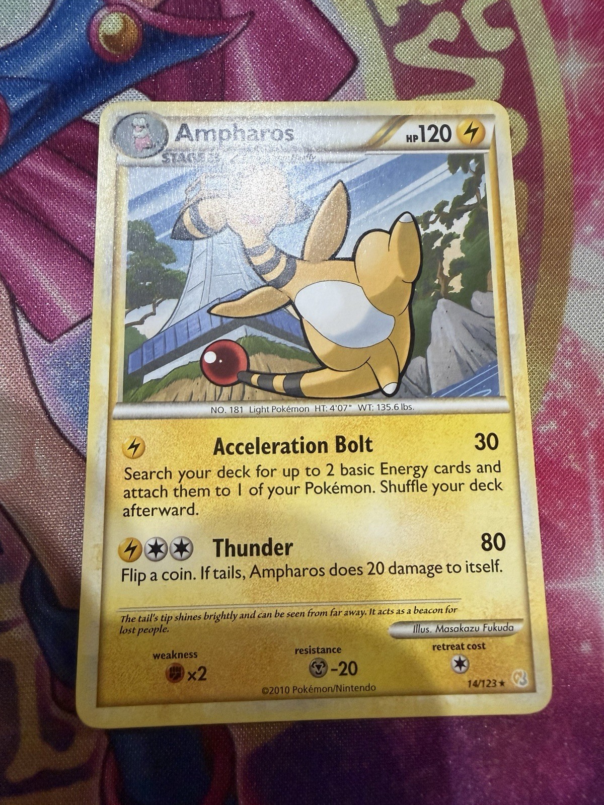 Pokémon TCG Ampharos Heartgold Soulsilver 14/123 Regular Rare LP