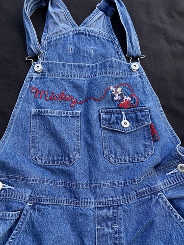 Vintage Mickey Mouse Unlimited Denim Overalls Western Cowboy Carpenter Medium - Picture 3 of 5