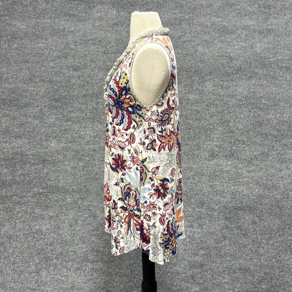 Top túnica Weston Wear para mujer grande boho floral sin mangas con volantes hecho en Foto 4 de 4