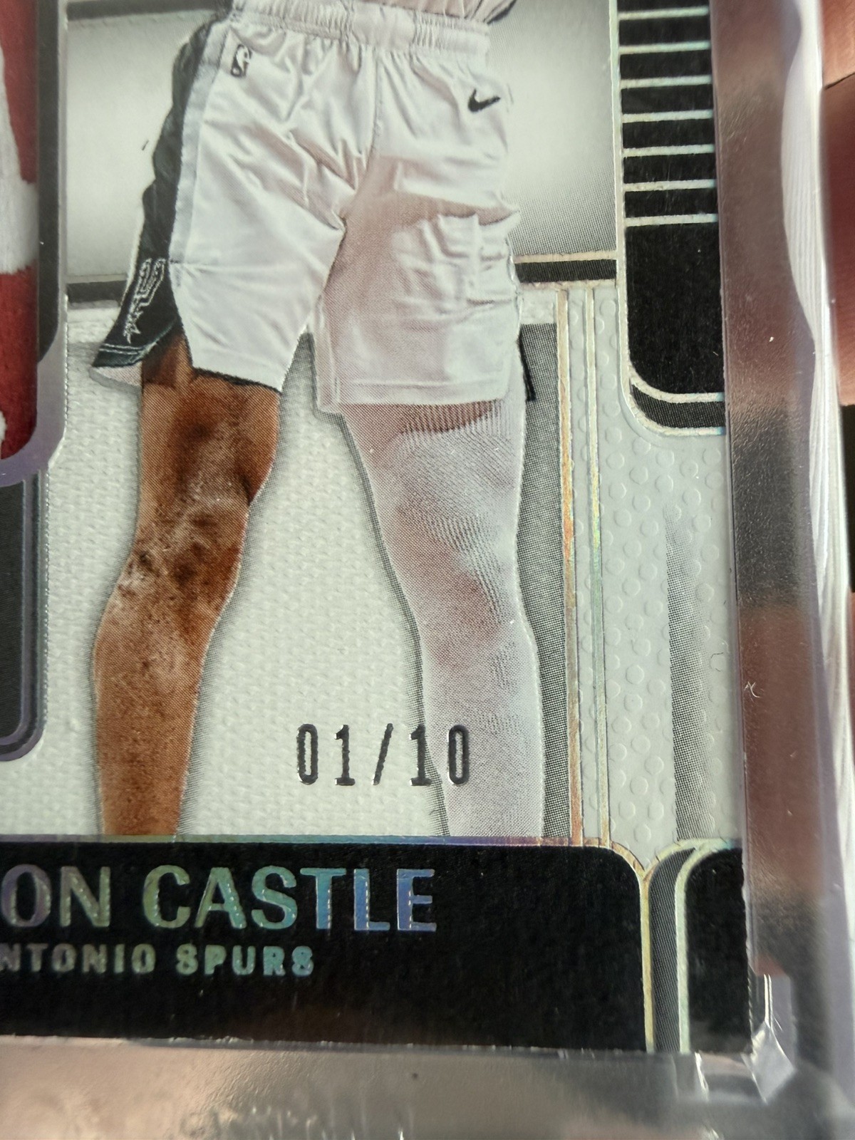 2024 Panini One and One Laundry Tag NBA Logoman White Stephon Castle /10 Sealed view 4