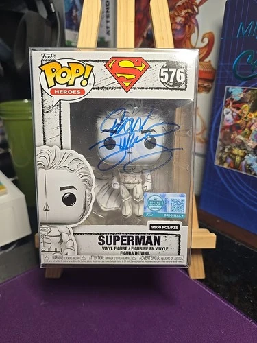 FUNKO POP HEROES 576 SUPERMAN SIGNED DAN JURGENS COA LIMITED TO 9500 JIM LEE ART
