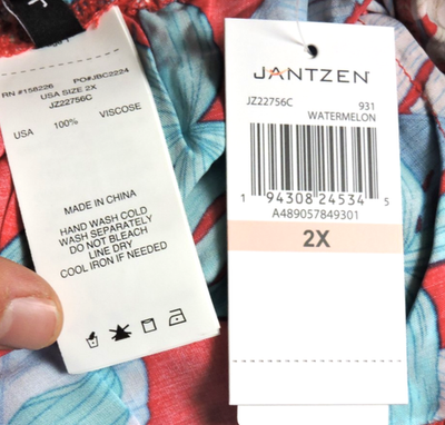 はははのは Jantzen Woven Tie-Waist Wide Leg Cover-Up Pants Melon Tropical