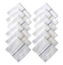 100 Cotton Premium Collection Handkerchiefs Hanky For Men Large Size Pack 12