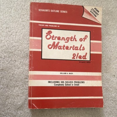 Schaum's Outline Strength of Materials 2nd Ed William Nash Paperback Asian Stud 