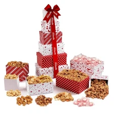 Holiday Design 6-Tier Gourmet Nuts & Snack Basket - Ultimate Gift Experience