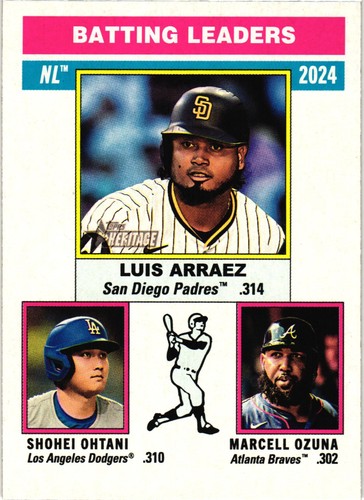 2025 Topps Heritage #191 NL Batting Leaders Arrael Ozuna Ohtani