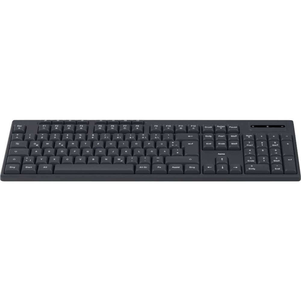 Clavier sans fil QWERTZ allemand Hama WK-200 noir avec touches multimédias bureautique