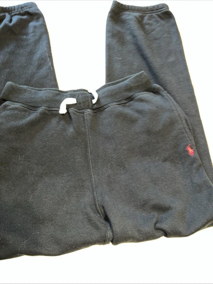 Polo Ralph Lauren Boys Black Pants L 14-16 w/Red Pony Logo Sweatpants Jogger - Image 4 of 4
