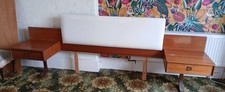 G-Plan Vintage Teak Headboard & Attached Side Tables With Drawers