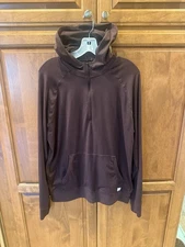 Vuori Men’s Quarter Zip Hoodie Sweater Size Large Brown Excellent 