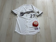 Carlos Gomez MLB Milwaukee Brewers 2012 Majestic Authentic Game Jersey Size 50