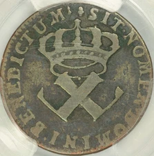 1721-H French Colonies 9 Deniers PCGS F12