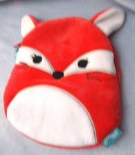 KellyToy Fifi The Fox Orange White Plush 8 Inch Squishmallow Zipper Pouch Bag