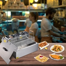 WeChef Commercial Electric Fryer 5000W 20L Countertop Home Restaurant Cooking