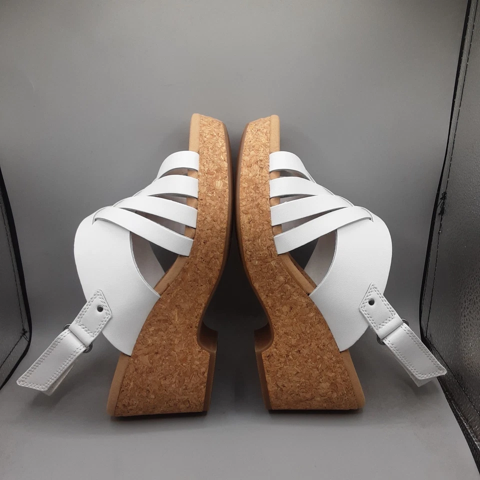 Sandalias Clarks Giselle Glow para mujer 9,5 W cuero blanco con correa A174 Foto 4 de 4