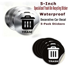Durable 5-Inch Trash Bin Recycling Sticker   Easy to Apply for Home  Office Use