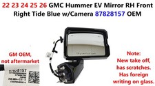 Oem 2022-2026 Gmc Hummer Ev Mirror Rh Front Right Tide Blue Wcamera 87828157 Oem 2022-2026 Gmc Hummer Ev Mirror Rh Front Right Tide Blue Wcamera 87828157