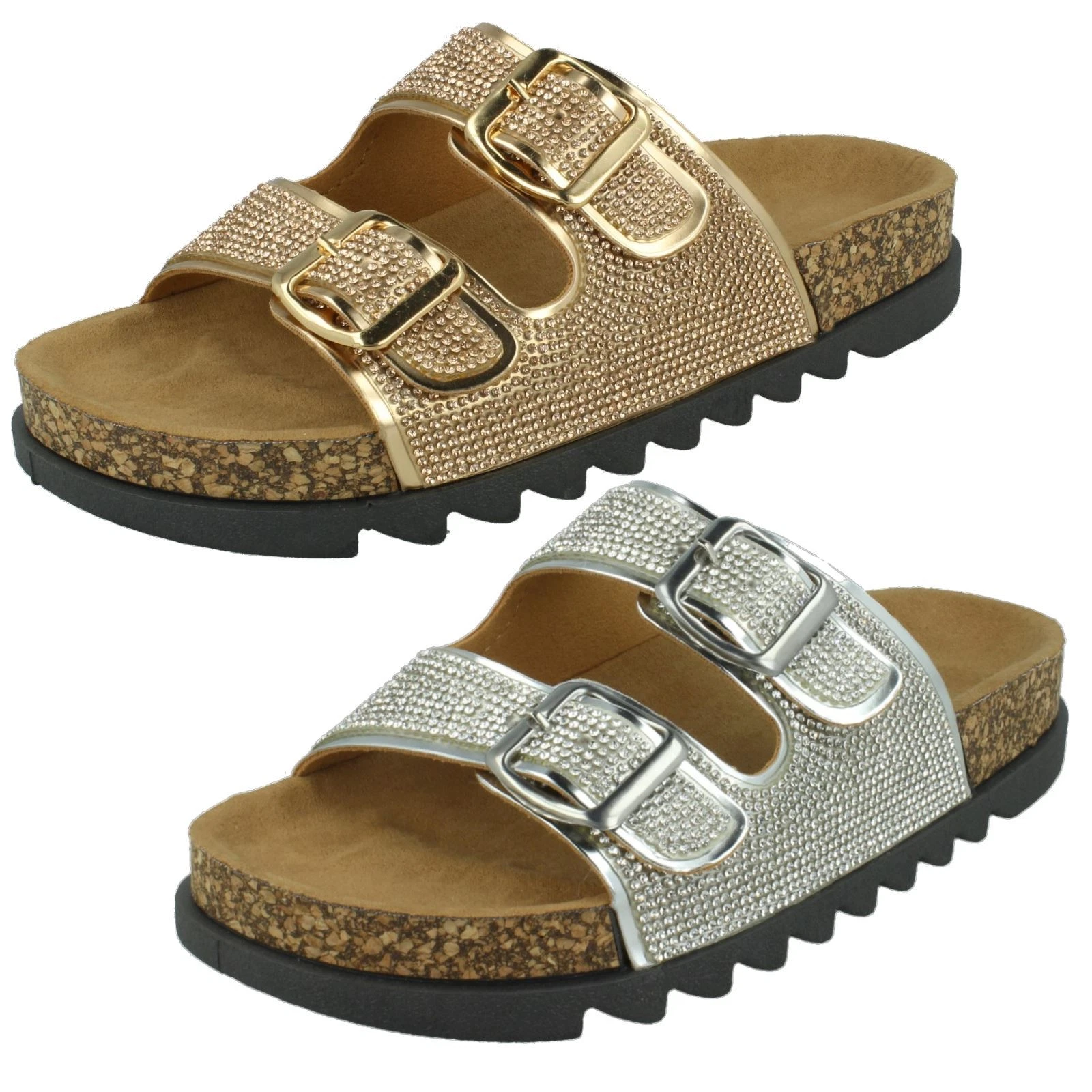 Ladies Spot On Slider Sandals Wide Fit
Opens in a new window or tab