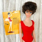 Vintage Barbie Doll 1960s Raven Brunette BubbleCut BarbieR Body TLC Red Swimsuit