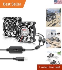 Compact 2PCS USB Fans - 50mm Mini Fan Set with 3 Speed Control for Devices