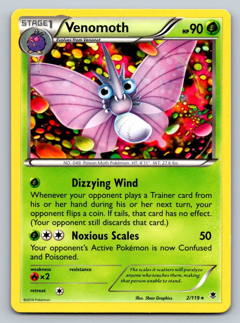 Venomoth Rare XY - Phantom Forces 2/119 LP
