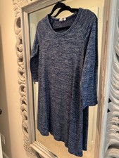 GAP blue marled long sleeved short dress - XS (polyester, rayon, spandex)