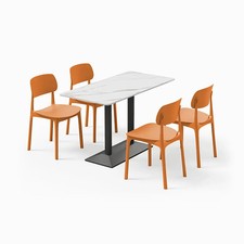 Gastronomiemöbel  Esstisch tisch Bistrotisch Keramik weißschwarz1 120*60*75CM