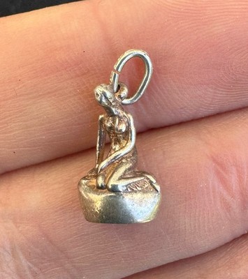 VINTAGE BH BERNARD HERTZ DENMARK STERLING SILVER MERMAID CHARM 3/4 