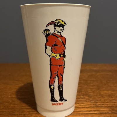 Vintage 1973 7/11 Plastic Slurpee Cup Super Hero ''Speedy''