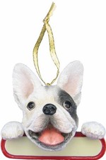 French Bulldog Ornament "Santa's Pals" With Personalizable Name Plate