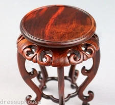 Rosewood Carved Fishbowl Display Stand Bonsai Teapot Stone Vase Flower Rack Base
