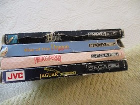 4 SEGA CD Games in Cardboard Boxes - Rise of the Dragon; Hook; Jaguar; Persia