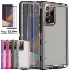For Samsung Galaxy Note 20 Ultra Case, Clear Cover Shockproof Tempered Glass