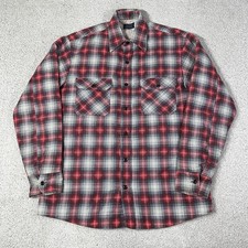 Sears Flannel Shirt Mens L Plaid Quilt Lined Made USA Vintage Perma Prest