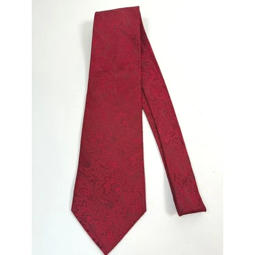 Villa Bolgheri Italia 100% Silk Tie Burgundy Red Paisley Jacquard Made Italy video thumbnail