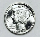*1942 SILVER MERCURY DIME* *FULL SPLIT BANDS* NR #G4051