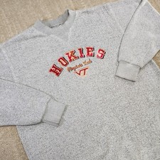 Vintage Virginia Tech Hokies Sweatshirt Adult Medium 90s Crewneck French Terry