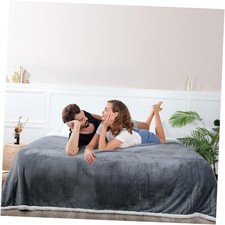 Waterproof Intimacy Blanket, Leakproof Fleece Throw Twin 60" 80" Grey