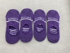4 Pairs Bombas Lightweight Purple Socks Women Size M No Show Socks