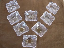 Open Salt Cellars set of 8 Vintage Antique Matching Cellars Clear Glass