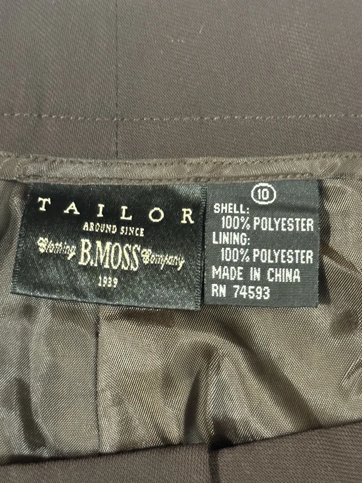 Pantalones de vestir forrados B. Moss para mujer talla 10 corte bota marrón negocios Foto 4 de 4